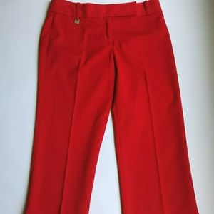 BCBGMAXAZRIA Red Crop Pants